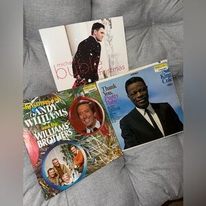 3 Vinyl Records: Michael Bublé, Andy Williams + Williams Brothers, Nat King Cole